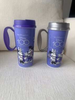 Disney Parks Minnie & Mickey 100 Years Travel Mugs (Set of 2)